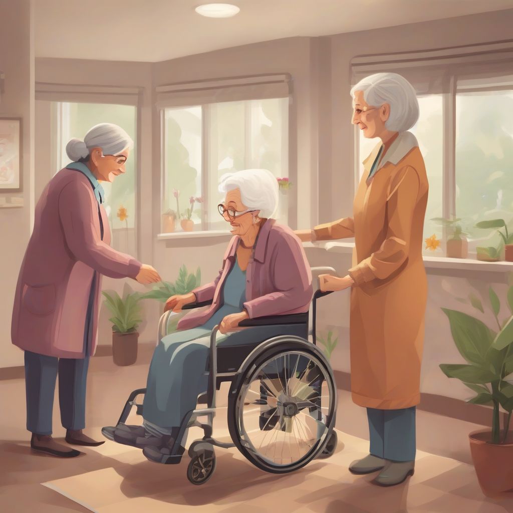 Caregivers Assisting Elderly Residents